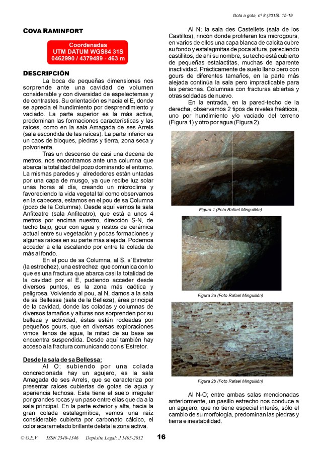 Publicación Cova Raminfort. Por Rafael Minguillón