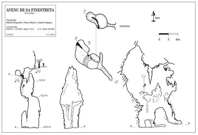 Topografía avenc de sa Finestreta. Rafael Minguillón. BTTersMallorca.