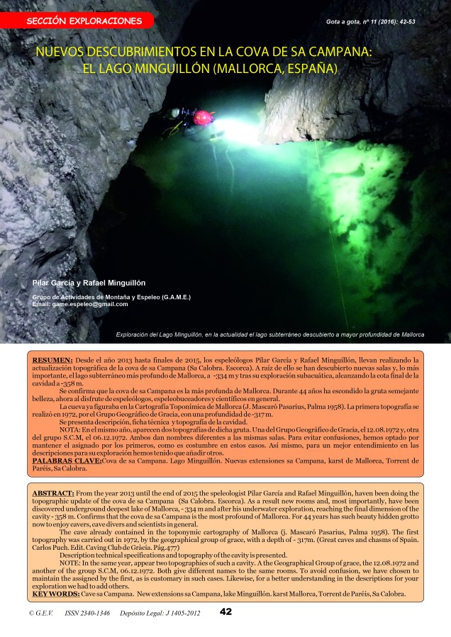 Descubierto el lago subterráneo más profundo de Mallorca a -334 m